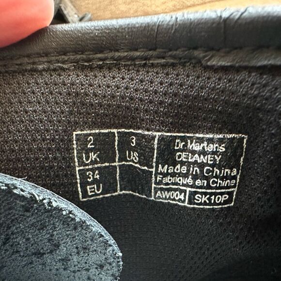 Doc Martens Kids Patent Leather Black Combat Boots Size 3 - Picture 11 of 11